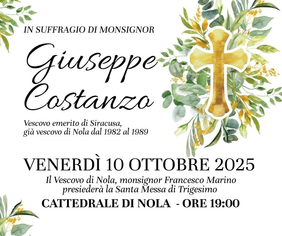 Trigesimo di monsignor Giuseppe Costanzo