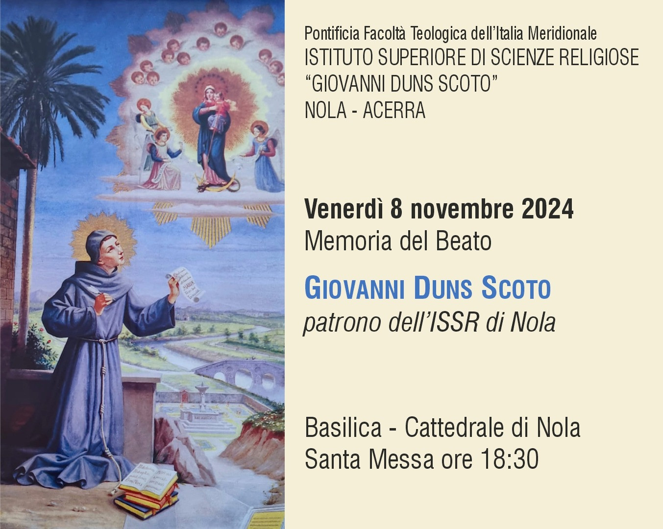 Memoria del Beato Giovanni Duns Scoto